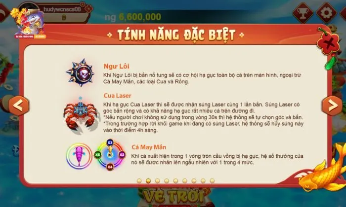 Bắn cá vip cung cấp nhiều tính năng