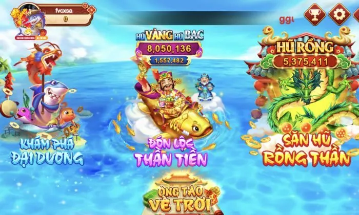 Các phòng chơi trong vua bắn cá